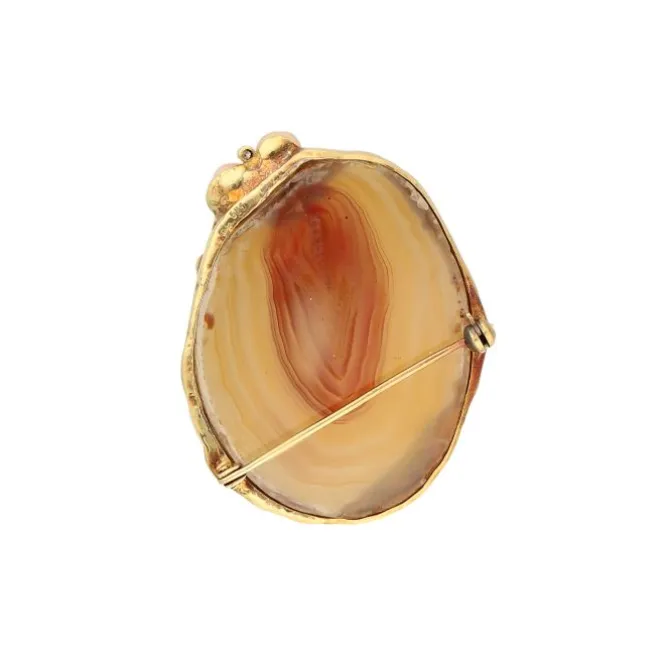 Achatbrosche Gold 585 - Privatbesitz