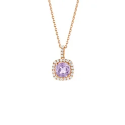 Amethyst Anhänger Silber 925 rosé vergoldet