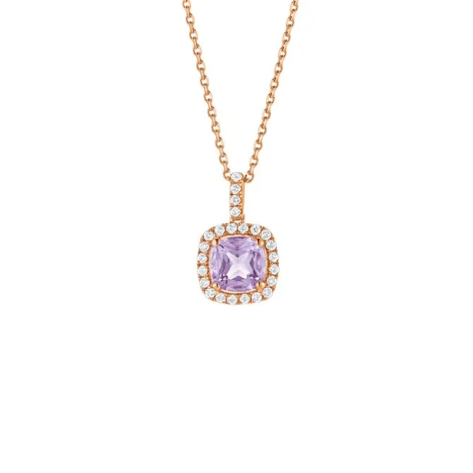 Amethyst Anhänger Silber 925 rosé vergoldet