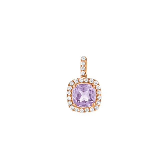 Amethyst Anhänger Silber 925 rosé vergoldet