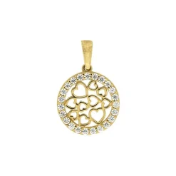 Anh&auml;nger "Herzen" Gold 585 Zirkonia