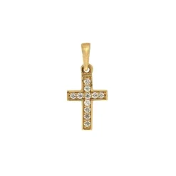 Anh&auml;nger "Kreuz" Gold 585 Zirkonia