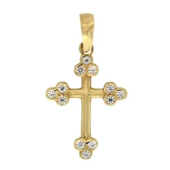 Anhänger "Kreuz" Gold 585 Zirkonia