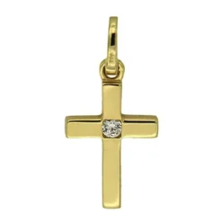 Anhänger "Kreuz" Gold 585 Zirkonia