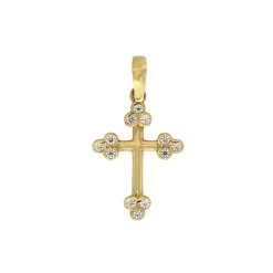 Anh&auml;nger "Kreuz" Gold 585 Zirkonia