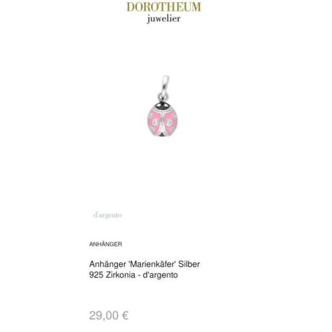 Anhänger "Marienkäfer" Silber 925 Zirkonia