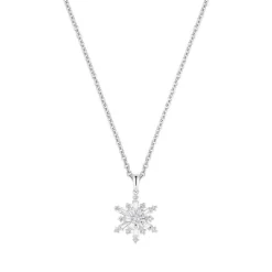 Anh&auml;nger "Schneeflocke" Silber 925 Imitationsteine