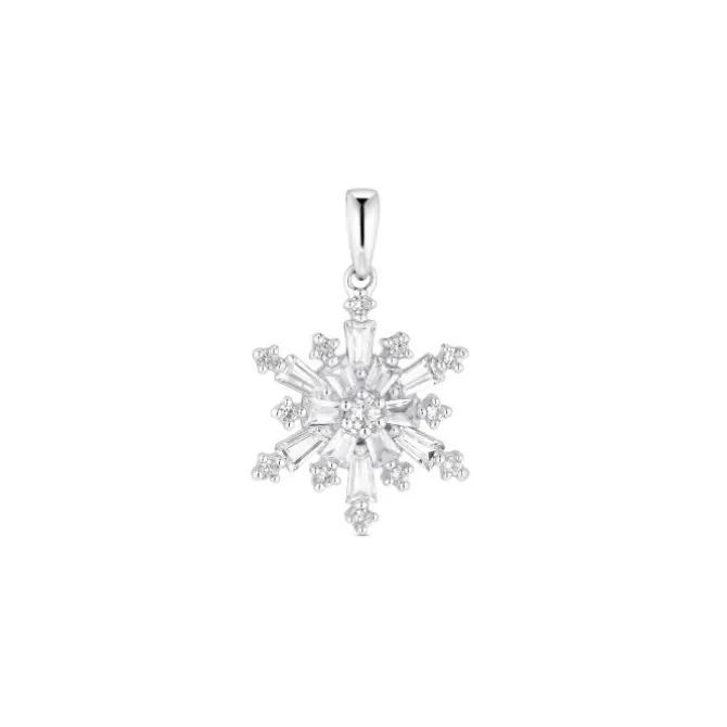 Anhänger "Schneeflocke" Silber 925 Imitationsteine
