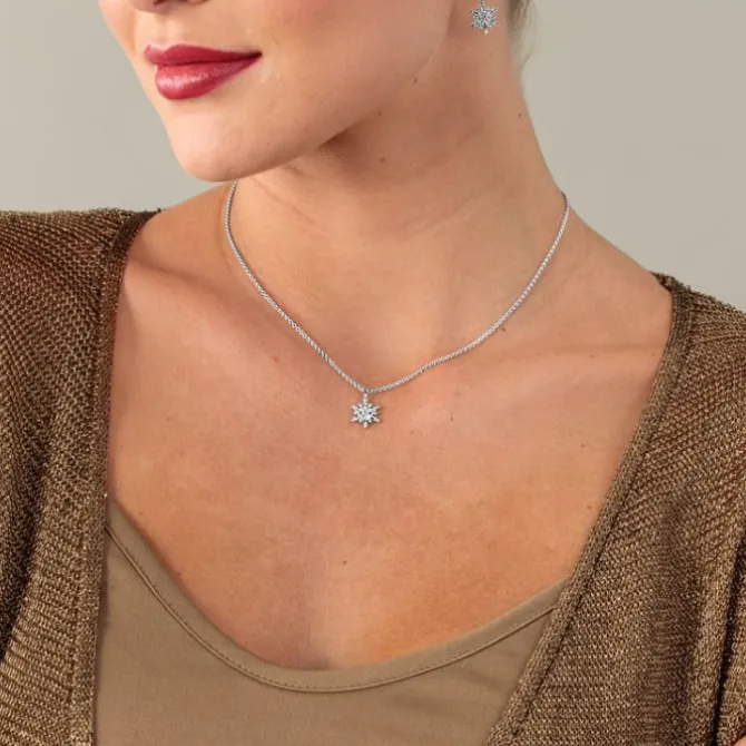 Anhänger "Schneeflocke" Silber 925 Imitationsteine