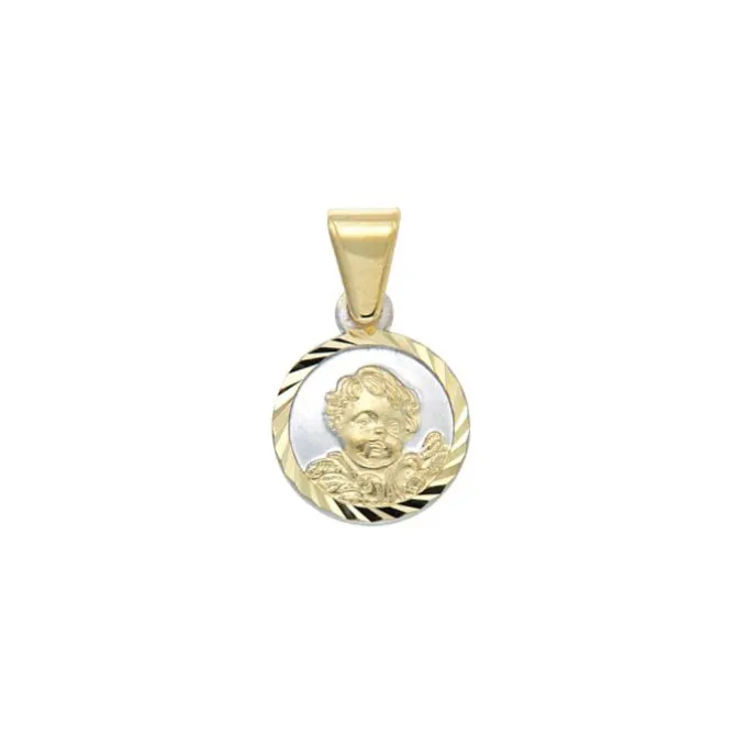 Anhänger "Schutzengerl" Gold 585 bicolor