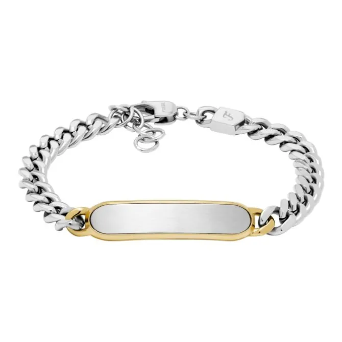 Armkette "Drew" Stahl tlw. gold ionenplattiert