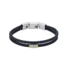 Armkette Leder/Stahl blau