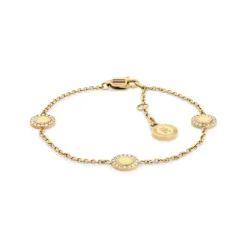 Armkette "Mini Crystals" Stahl gold ionenplattiert