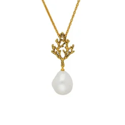 Barockperlen Collier Silber 925 vergoldet