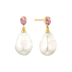 Barockperlen Ohrringe Gold 585 Schmucksteine