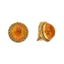 Bernstein Ohrclipse Gold 750 - Privatbesitz