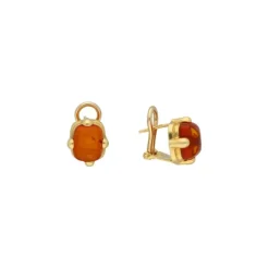 Bernstein Ohrsteckclipse Gold 750 - Privatbesitz