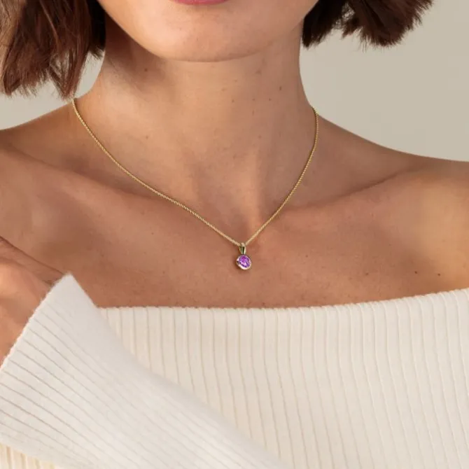 Brillant Amethyst Anhänger Gold 585