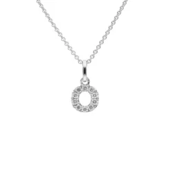 Brillant Collier "Buchstabe O" Wei&szlig;gold 585