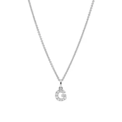 Brillant Collier "Buchstabe G" Wei&szlig;gold 585