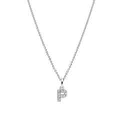 Brillant Collier "Buchstabe P" Wei&szlig;gold 585