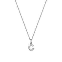 Brillant Collier "Buchstabe C" Wei&szlig;gold 585