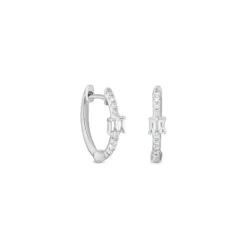 Brillant Diamant Klappcreolen Wei&szlig;gold 585