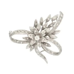 Brillant Diamantbrosche Wei&szlig;gold 750 - Privatbesitz