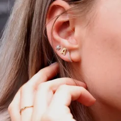 Brillant Einzelohrstecker "Stern" Weißgold 585