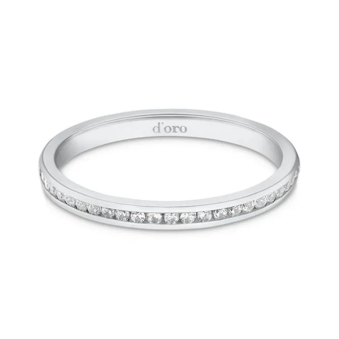 Brillant Halbmemory Ring Weißgold 585 "Kanal" (0,18ct.)