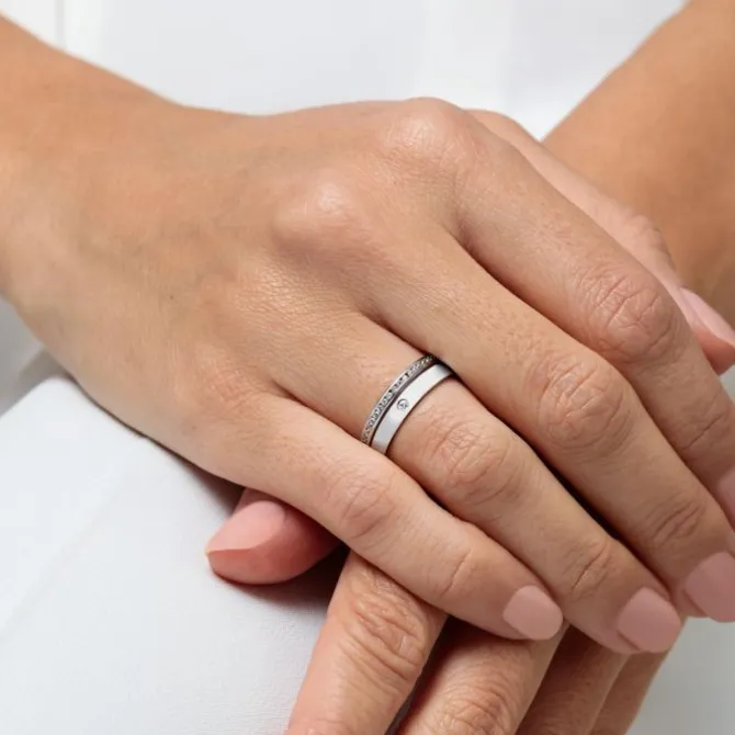 Brillant Halbmemory Ring Weißgold 585 "Kanal" (0,18ct.)