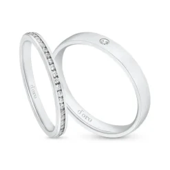 Brillant Halbmemory Ring Weißgold 585