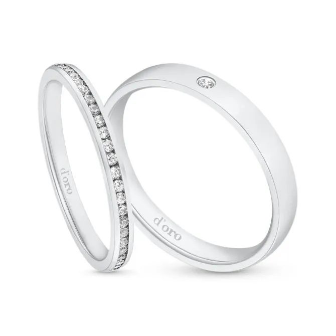 Brillant Halbmemory Ring Weißgold 585 "Kanal" (0,18ct.)