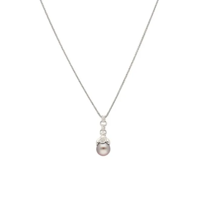 Brillant Kulturperlen Collier Weißgold 750 - Privatbesitz