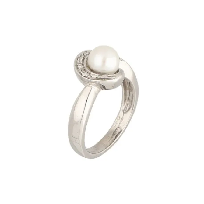Brillant Kulturperlen Ring Weißgold 750 - Gr. 54 - Privatbesitz