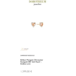 Brillant Morganit Ohrstecker Roségold 585 "Soft Peach"