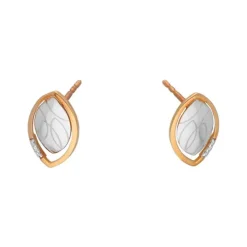 Brillant Ohrstecker Wei&szlig;gold/Rosegold 585