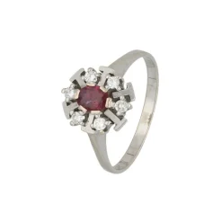 Brillant Rubin Ring Wei&szlig;gold 585 - Gr. 57 - Privatbesitz