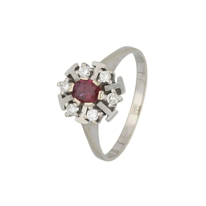 Brillant Rubin Ring Weißgold 585 - Gr. 57 - Privatbesitz
