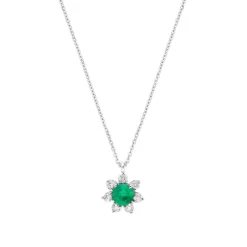 Brillant Smaragd Collier Weißgold 585