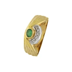 Brillant Smaragd Ring Gold/Weißgold 750 - Gr. 55 - Privatbesitz