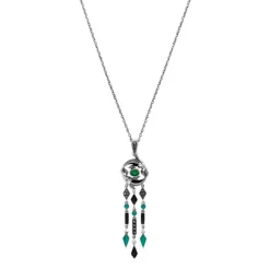 Chalcedon Markasit Collier "Fische" Silber 925