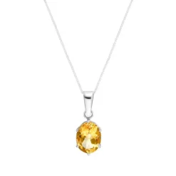 Citrin Collier Weißgold 585