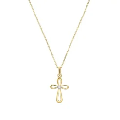 Collier "Kreuz" Gold 585 Zirkonia
