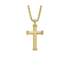 Collier "Kreuz" Stahl gold ionenplattiert