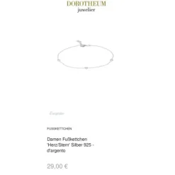 Damen Fußkettchen "Herz/Stern" Silber 925