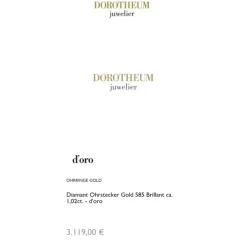 Diamant Ohrstecker Gold 585 Brillant ca. 1,02ct.