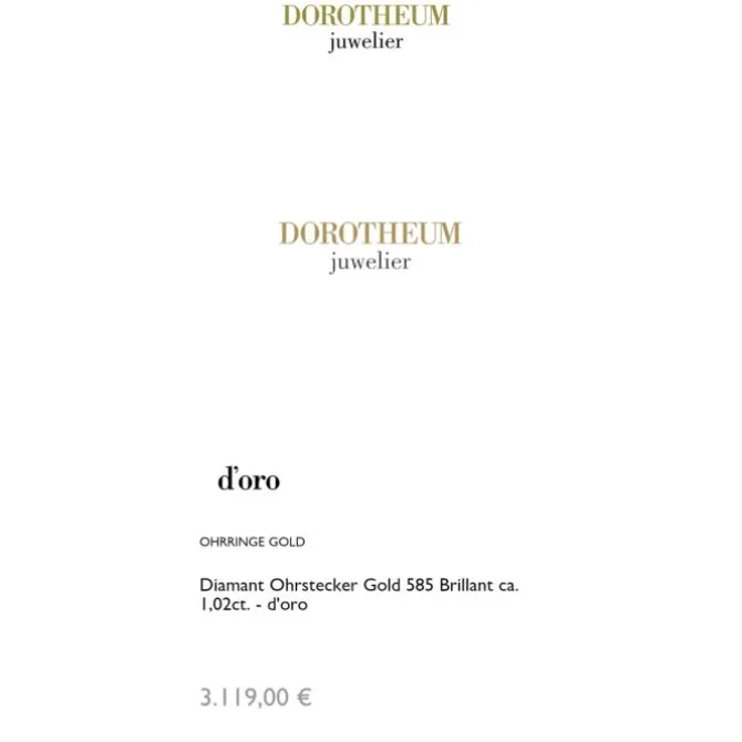 Diamant Ohrstecker Gold 585 Brillant ca. 1,02ct.