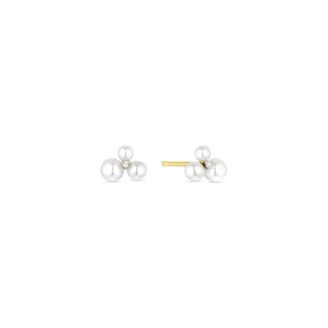 Diamant Perlen Ohrstecker Gold 585