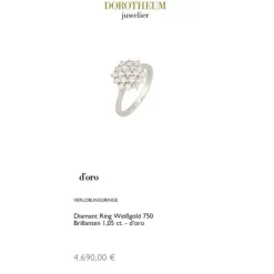 Diamant Ring Weißgold 750 Brillanten 1,05 ct.